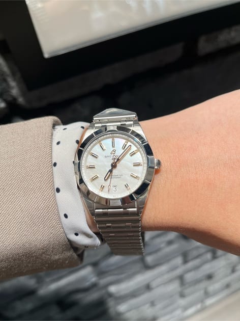  Shop Authentic Breitling Chronomat 32 Mother of Pearl Dial Silver Steel Strap Watch for Women - A77310101A4A1 - Luxxuri
