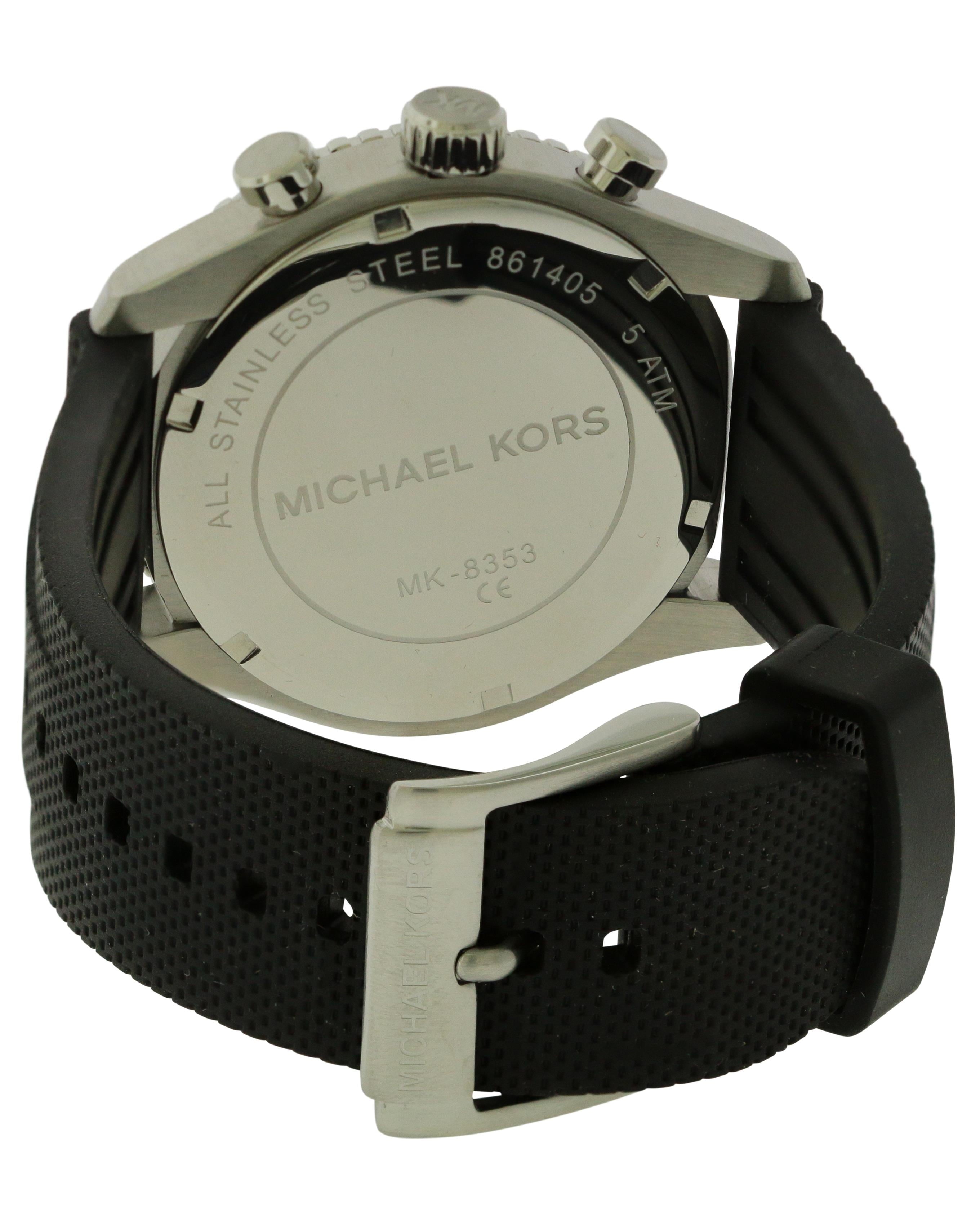  Shop Authentic Michael Kors Dylan Chronograph Black Dial Black Rubber Strap Watch For Men - MK8903 - Luxxuri