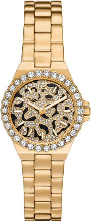  Shop Authentic Michael Kors Lennox Three Hand Black Dial Gold Steel Strap Watch For Women - MK7394 - Luxxuri