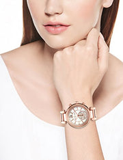 Shop Authentic Michael Kors Sawyer Mother of Pearl White Dial Rose Gold Steel Strap Watch for Women - MK6282 - Luxxuri