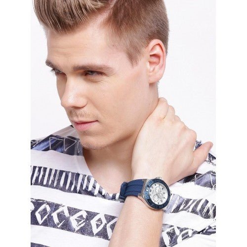 Shop Authentic Guess Force White Dial Blue Rubber Strap Watch For Men - W0674G4 - Luxxuri