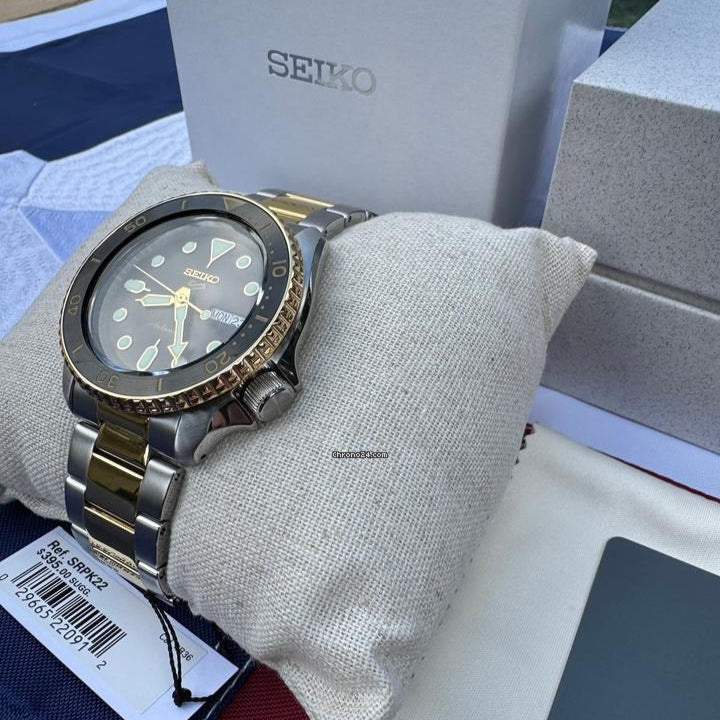  Shop Authentic Seiko 5 Sports Automatic Special Creation Black Dial Two Tone Steel Strap Watch For Men - SRPK22 - Luxxuri