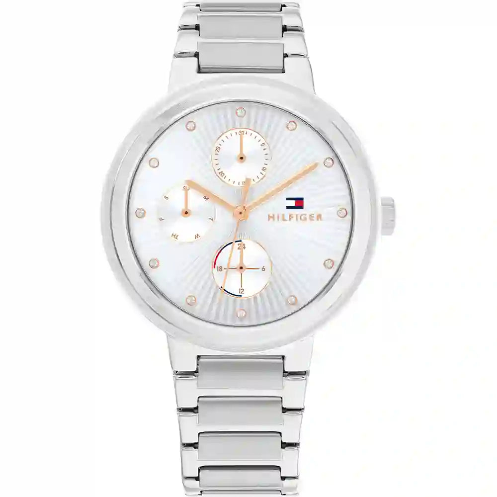  Shop Authentic Tommy Hilfiger Joy Chronograph Silver Dial Silver Steel Strap Watch For Women - 1782532 - Luxxuri