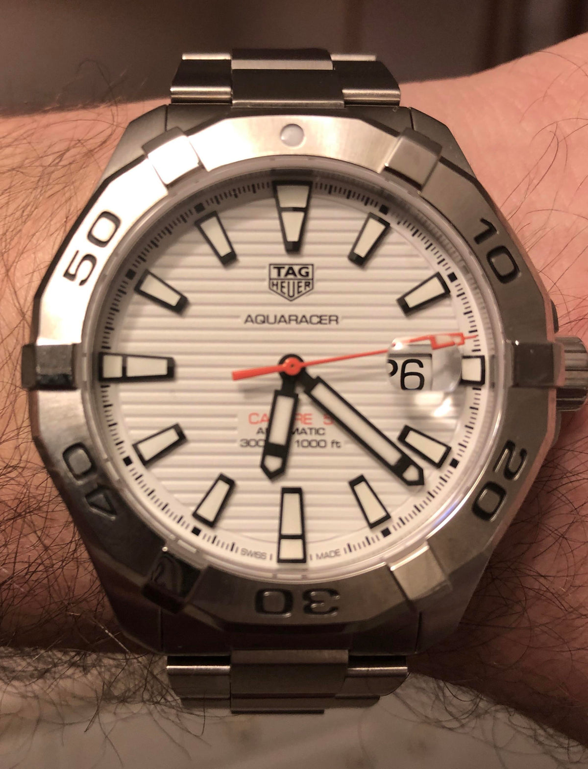  Shop Authentic Tag Heuer Aquaracer White Dial Watch for Men - WAY2013.BA0927 - Luxxuri