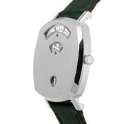  Shop Authentic Gucci Grip Quartz Silver Dial Green Leather Strap Unisex Watch - YA157406 - Luxxuri