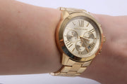  Shop Authentic Michael Kors Bradshaw Chronograph Gold Dial Gold Steel Strap Watch For Women - MK5777 - Luxxuri