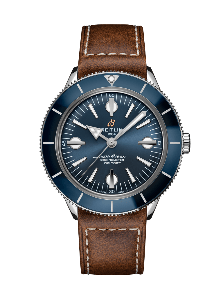  Shop Authentic Breitling Superocean Heritage '57 Blue Dial Brown Leather Strap Watch for Men - A10370161C1X1 - Luxxuri