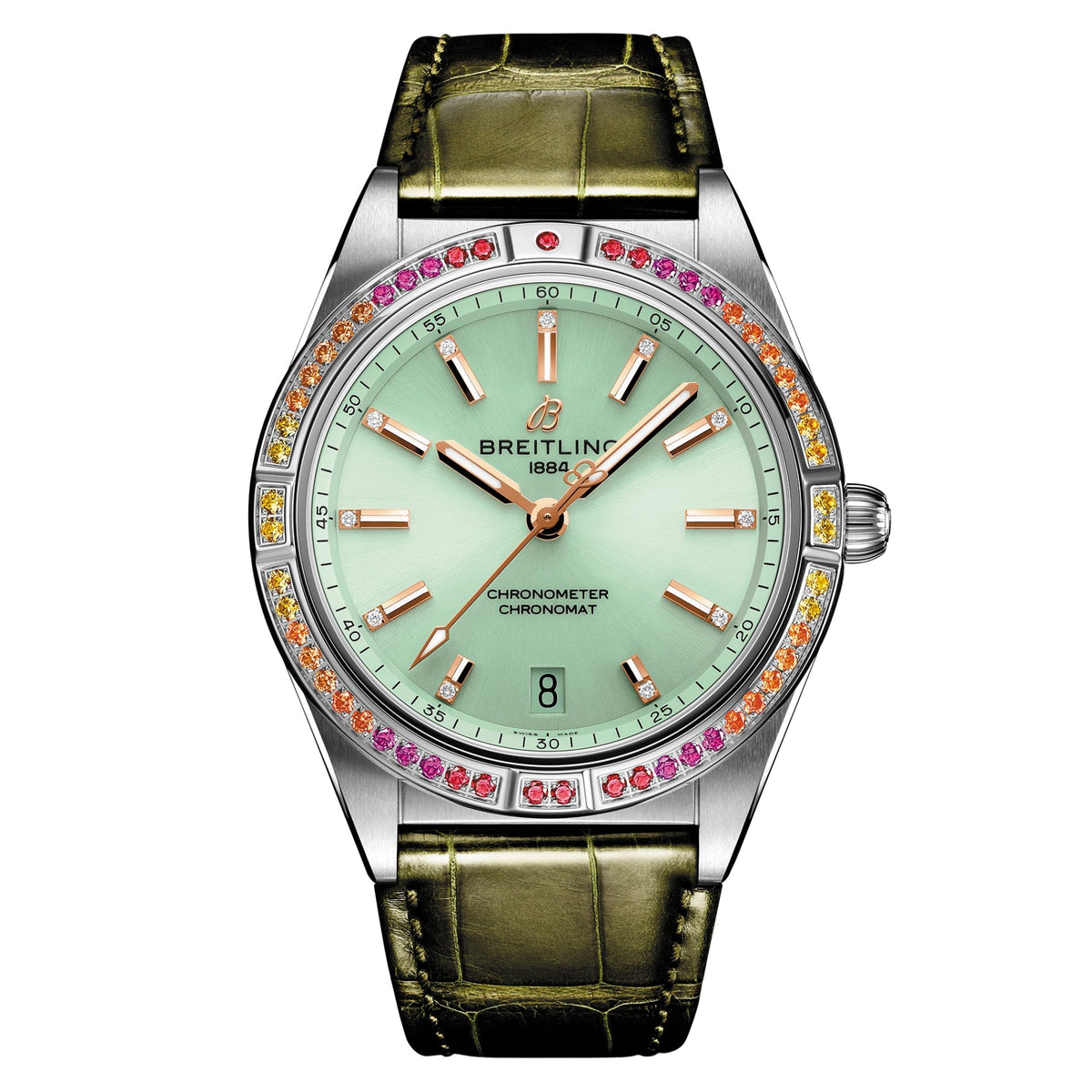  Shop Authentic Breitling Chronomat Automatic 36 South Sea Green Dial Green Leather Strap Watch for Women - A10380611L1P1 - Luxxuri
