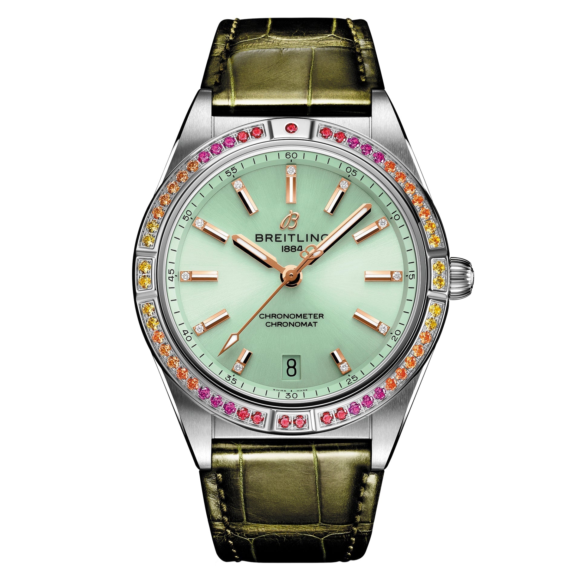  Shop Authentic Breitling Chronomat Automatic 36 South Sea Green Dial Green Leather Strap Watch for Women - A10380611L1P1 - Luxxuri