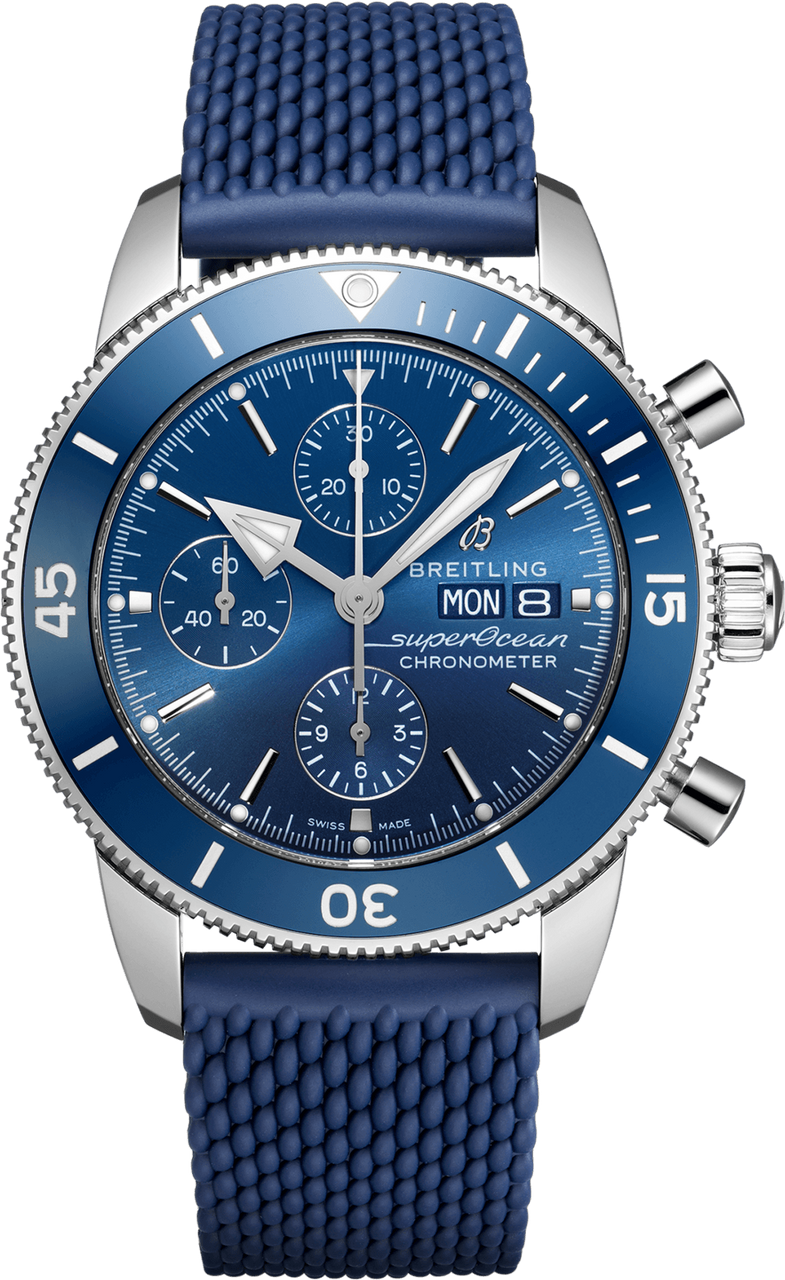  Shop Authentic Breitling Superocean Heritage Chronograph 44 Blue Dial Blue Mesh Bracelet Watch for Men - A13313161C1S1 - Luxxuri