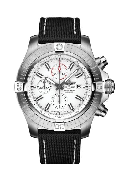  Shop Authentic Breitling Super Avenger Chronograph 48 White Dial Black Nylon Strap Watch for Men - A133751A1A1X1 - Luxxuri