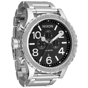 Nixon 51-30 Chrono Black Dial Silver Steel Strap Watch for Men - A083-000