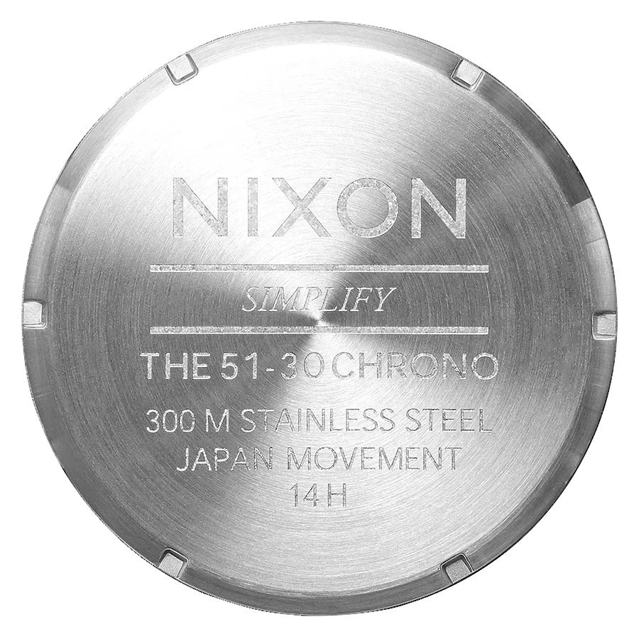 Nixon 51-30 Chrono White Dial Silver Steel Strap Watch for Men - A083-100