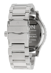 Nixon 51-30 Chrono Silver Dial Silver Steel Strap Watch for Men - A083-488