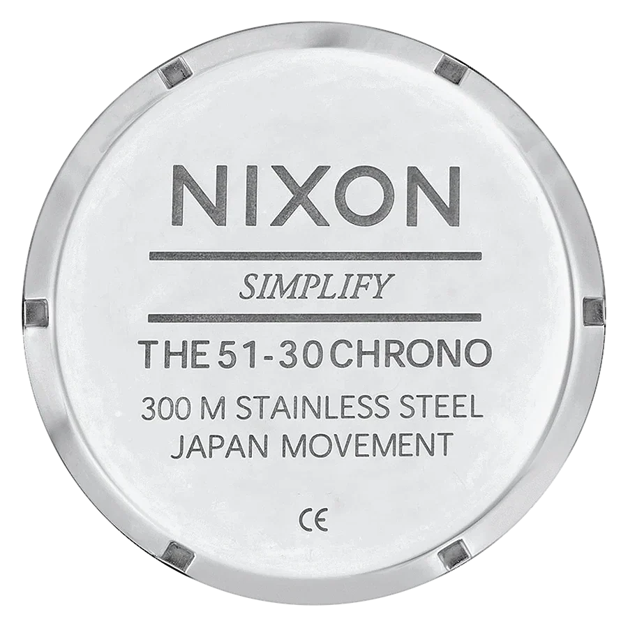 Nixon 51-30 Chrono Silver Dial Silver Steel Strap Watch for Men - A083-488