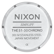 Nixon 51-30 Chrono Silver Dial Silver Steel Strap Watch for Men - A083-488