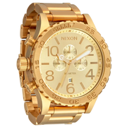 Nixon 51-30 Chrono Gold Dial Gold Steel Strap Watch for Men - A083-502