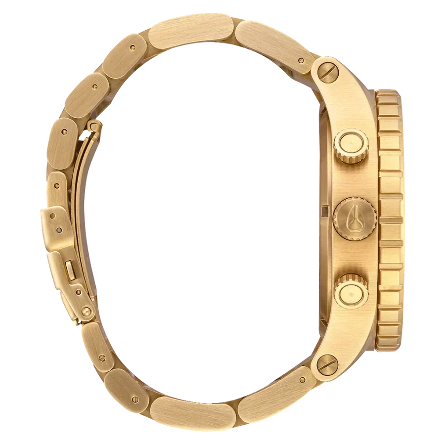 Nixon 51-30 Chrono Gold Dial Gold Steel Strap Watch for Men - A083-502