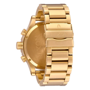 Nixon 51-30 Chronograph Gold Dial Gold Steel Strap Watch for Men - A083-502