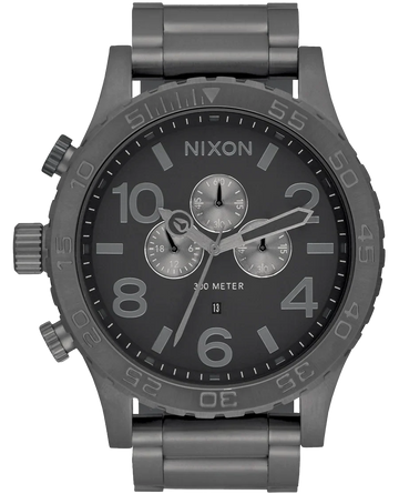 Nixon 51-30 Chronograph Grey Dial Grey Steel Strap Watch for Men - A083-1062