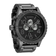 Nixon 51-30 Chronograph Grey Dial Grey Steel Strap Watch for Men - A083-1062