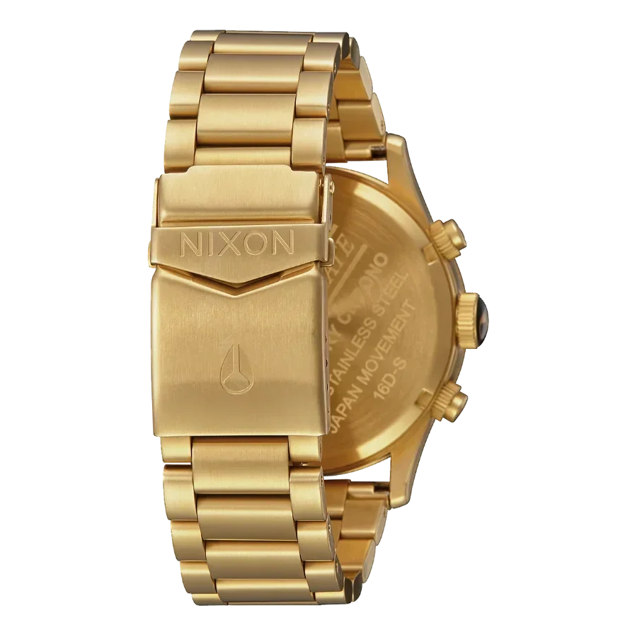 Nixon Sentry Chrono Blue Dial Gold Steel Strap Watch for Men - A386-1922