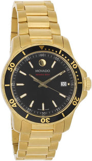  Shop Authentic Movado Series 800 Black Dial Gold Steel Strap Watch For Men - 2600145 - Luxxuri