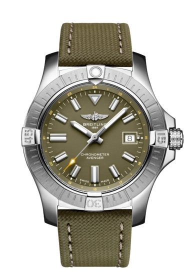  Shop Authentic Breitling Avenger Automatic GMT 43 Green Dial Green Nylon Strap Watch for Men - A17318101L1X1 - Luxxuri