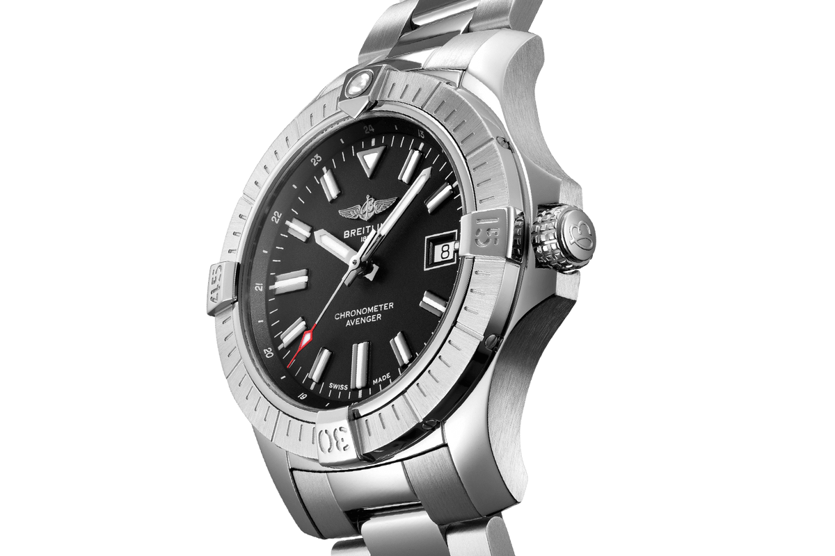  Shop Authentic Breitling Avenger Automatic 43mm Black Dial Silver Steel Strap Watch for Men - A17318101B1A1 - Luxxuri