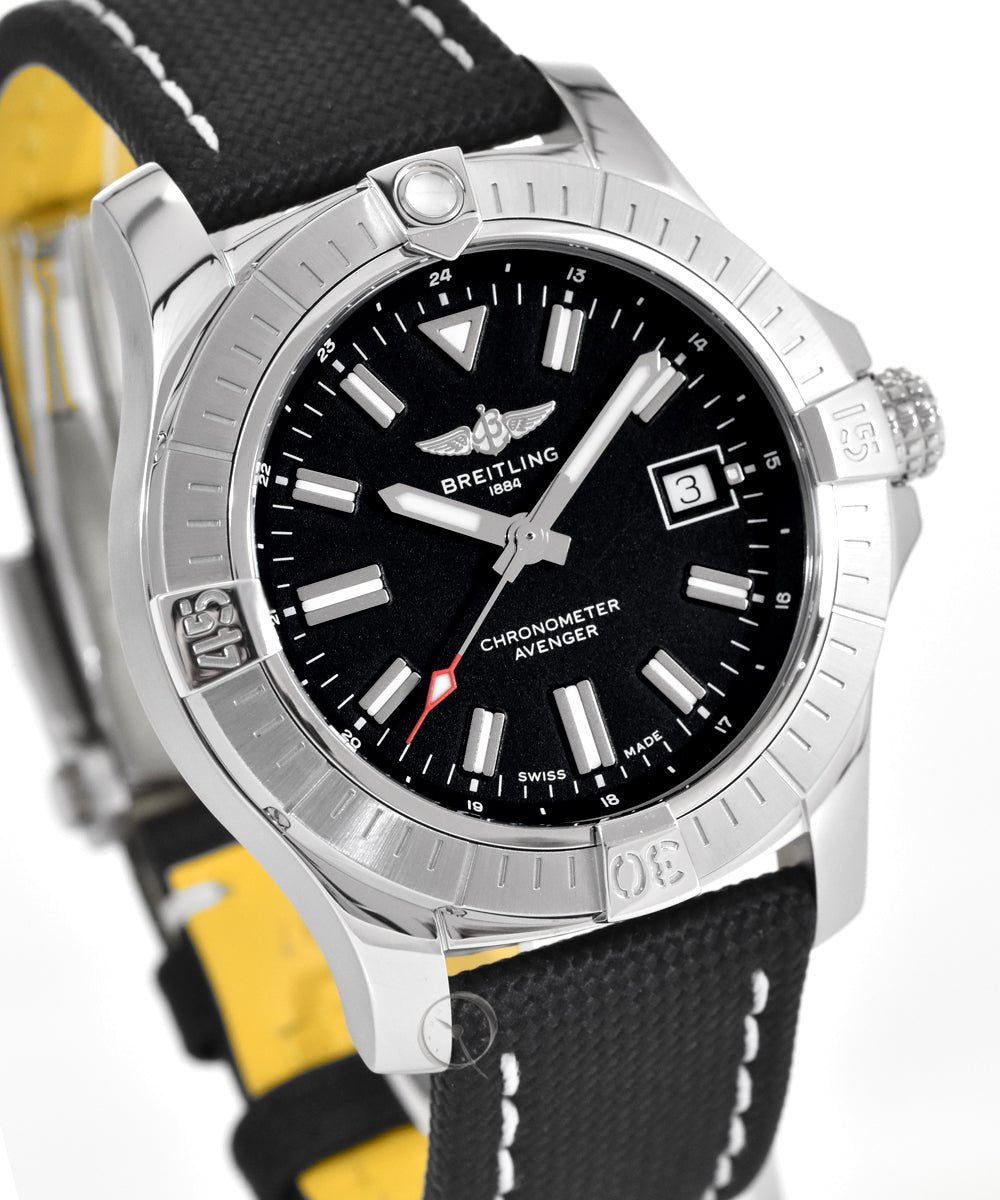  Shop Authentic Breitling Avenger Automatic 43mm Black Dial Black Nylon Strap Watch for Men - A17318101B1X2 - Luxxuri
