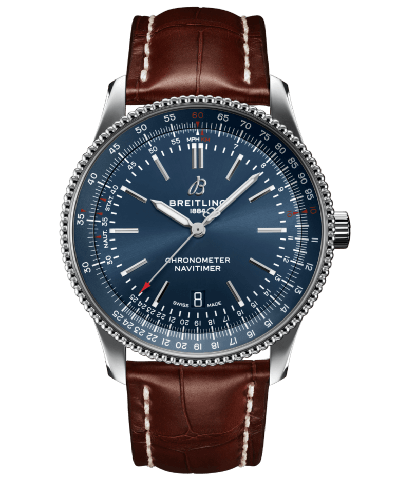  Shop Authentic Breitling Navitimer 1 Automatic 41mm Blue Dial Brown Steel Strap Watch for Men - A17326161C1P1 - Luxxuri