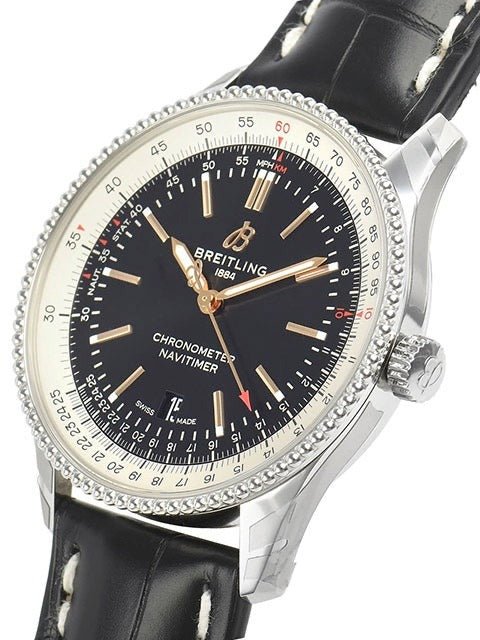  Shop Authentic Breitling Navitimer 1 Automatic 41mm Black Dial Black Leather Strap Mens Watch - A17326211B1P1 - Luxxuri