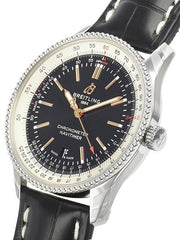  Shop Authentic Breitling Navitimer 1 Automatic 41mm Black Dial Black Leather Strap Mens Watch - A17326211B1P1 - Luxxuri