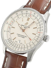  Shop Authentic Breitling Navitimer 1 Automatic 41mm White Dial Brown Leather Strap Mens Watch - A17326211G1P1 - Luxxuri