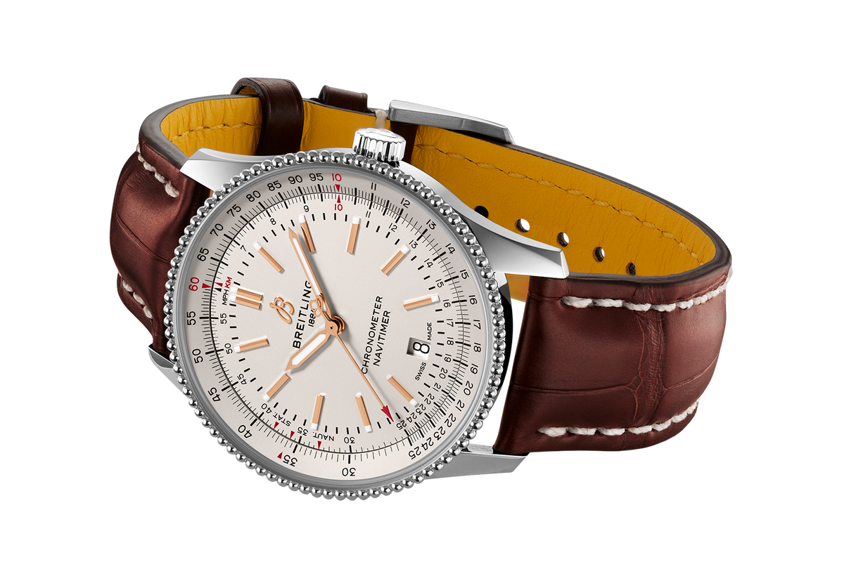  Shop Authentic Breitling Navitimer Automatic 41 White Dial Brown Leather Strap Watch for Men - A17326211G1P2 - Luxxuri