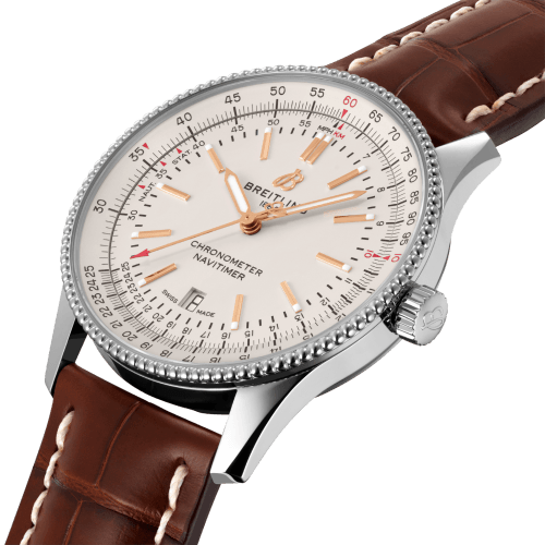  Shop Authentic Breitling Navitimer 1 Automatic 41mm White Dial Brown Leather Strap Mens Watch - U17326241G1P2 - Luxxuri