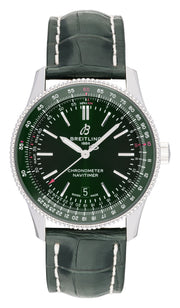  Shop Authentic Breitling Navitimer Automatic 41mm Green Dial Green Leather Strap Watch for Men - A17326361L1P1 - Luxxuri
