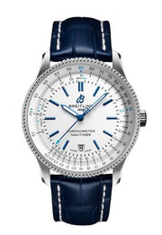  Shop Authentic Breitling Navitimer Automatic 41mm White Dial Blue Leather Strap Watch for Men - A173263A1G1P1 - Luxxuri