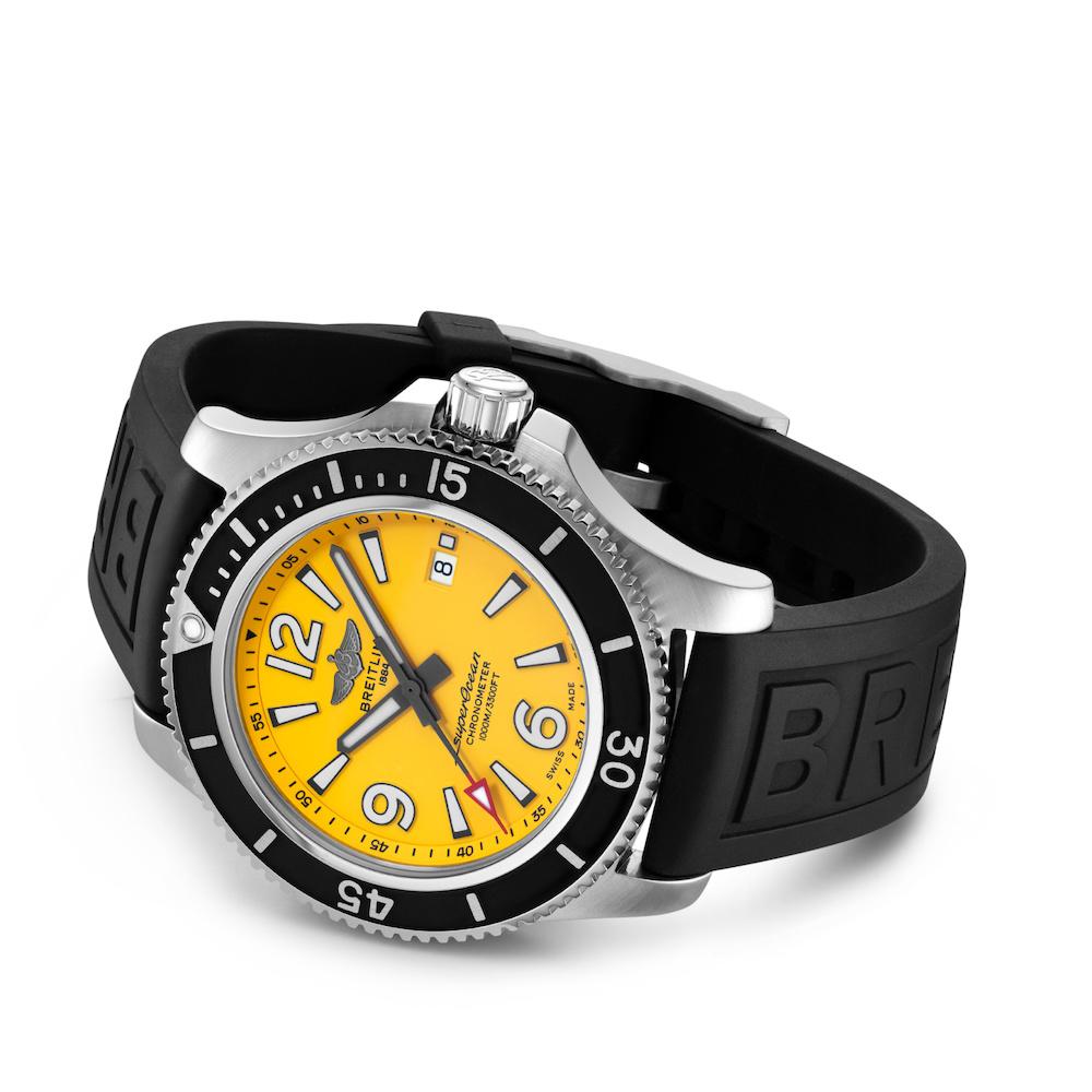  Shop Authentic Breitling Superocean Automatic 44mm Yellow Dial Black Rubber Strap Watch for Men - A17367021I1S1 - Luxxuri
