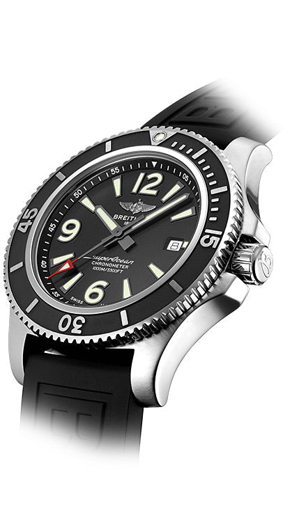  Shop Authentic Breitling Superocean II 44mm Black Dial Black Rubber Strap Watch for Men - A17367D71B1S2 - Luxxuri