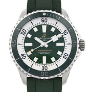  Shop Authentic Breitling Superocean Automatic 44 Green Dial Green Rubber Strap Watch for Men - A17376A31L1S1 - Luxxuri