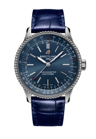  Shop Authentic Breitling Navitimer Automatic 35 Blue Dial Blue Leather Strap Watch for Men - A17395161C1P1 - Luxxuri