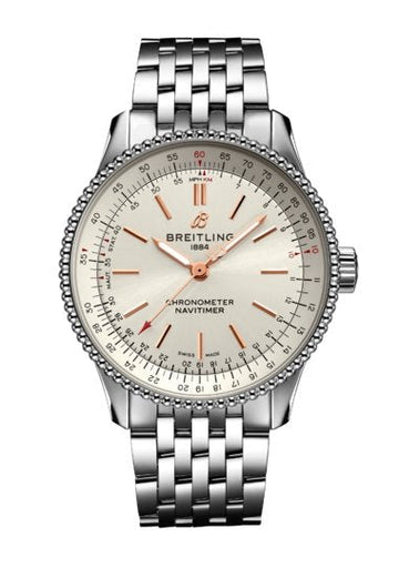  Shop Authentic Breitling Navitimer Automatic 35 White Dial Silver Steel Strap Watch for Men - A17395F41G1A1 - Luxxuri