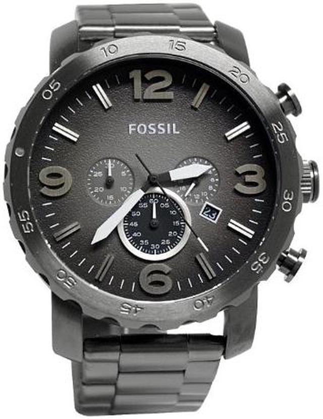  Shop Authentic Fossil Nate Chronograph Gunmetal Dial Grey Steel Strap Watch for Men - JR1437 - Luxxuri