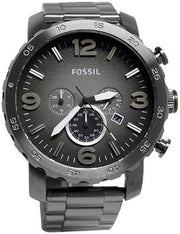  Shop Authentic Fossil Nate Chronograph Gunmetal Dial Grey Steel Strap Watch for Men - JR1437 - Luxxuri