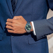 Shop Authentic Daniel Wellington Iconic Link Emerald Green Dial Silver Steel Strap Watch For Men - DW00100427 - Luxxuri