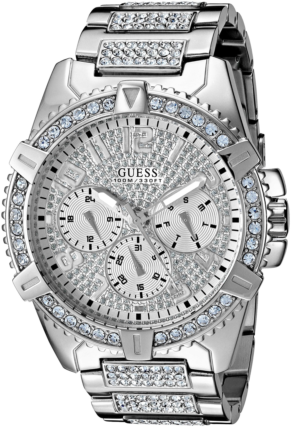  Shop Authentic Guess Zeus Multifunction Diamonds Silver Dial Silver Steel Strap Watch for Men - GW0209G1 - Luxxuri