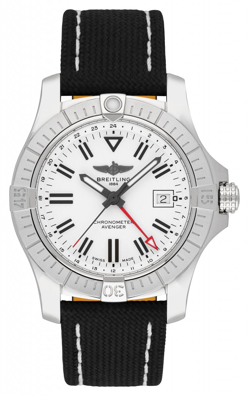  Shop Authentic Breitling Avenger Automatic GMT 43 White Dial Black Nylon Strap Watch for Men - A32397101A1X1 - Luxxuri