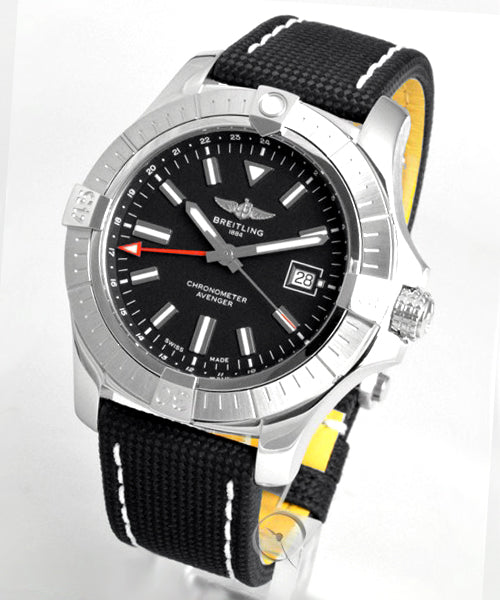  Shop Authentic Breitling Avenger Automatic GMT 43 Black Dial Black Nylon Strap Watch for Men - A32397101B1X1 - Luxxuri