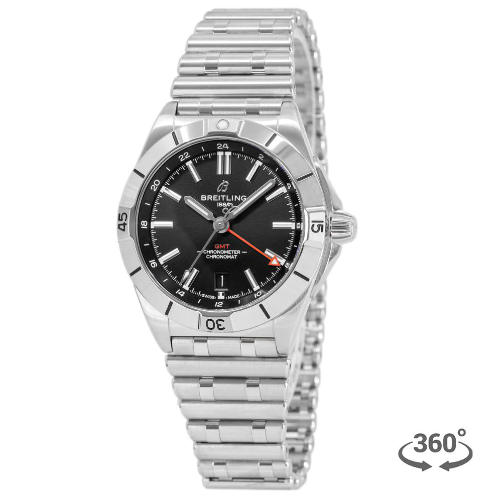  Shop Authentic Breitling Chronomat GMT 40 Automatic Black Dial Silver Steel Strap Watch for Men - A32398101B1A1 - Luxxuri